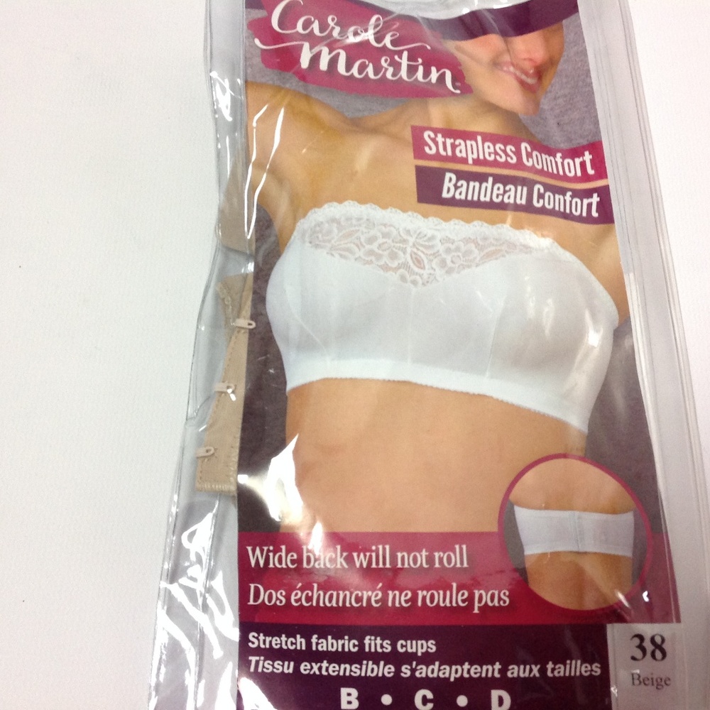 Carole Martin Strapless Comfort Stretch Sz 38 Bra